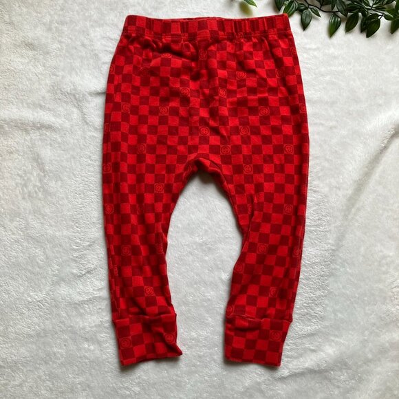 Joe Fresh Baby Toddler Joggers 18-24M Red Checkered Smile Pants - Picture 6 of 10